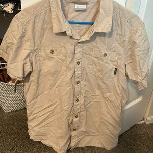 Columbia men’s Tan button down. Size Medium